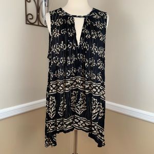Lucky Brand Flowy Boho Sleeveless Printed Top